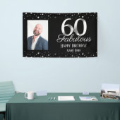 60 und Fabulous Birthday Confetti Foto Banner (Messeveranstaltung)