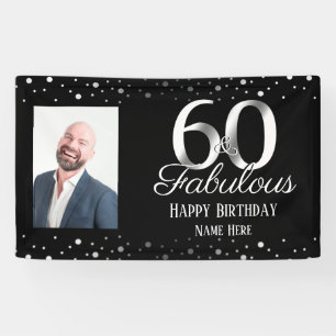 60 und Fabulous Birthday Confetti Foto Banner