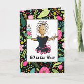 60 und Fabulous Bold Weibliche Cartoon Geburtstag Karte (Vorderseite)