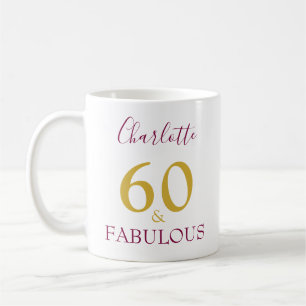 60 und fabulous Elegant 60. Geburtstag Personalisi Kaffeetasse