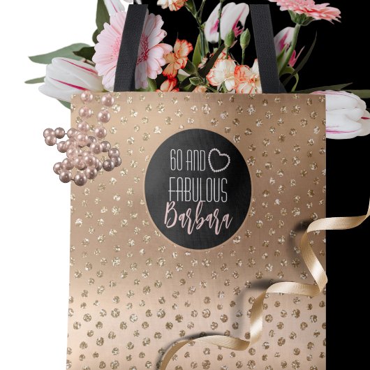 60 und fabulous Gold Glitzer Sparkle Girly 60. Tasche