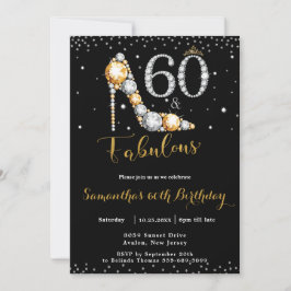 60 und Fabulous High Heel Diamonds 60. Geburtstag Einladung