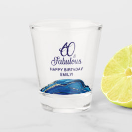 60 und Fabulous Marble Glitzer Geburtstagsparty Schnapsglas