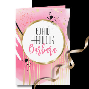 60 und Fabulous Pink Gold Black 60. Geburtstag Karte