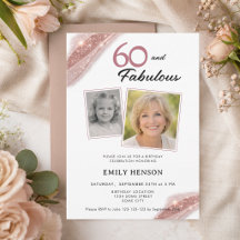 60 und Fabulous Roségold 2-Foto-Geburtstag
