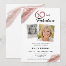 60 und Fabulous Roségold 2 Foto Geburtstag