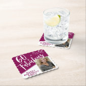 60 und Fabulous Script Foto Magenta 60. Geburtstag Untersetzer (Vor Ort)