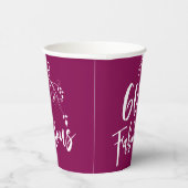 60 und Fabulous Script Magenta 60. Geburtstag Pappbecher (Rechts)