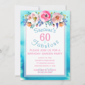 60 und Fabulous Sixtieth Birthday Party Einladung (Vorderseite)
