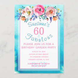 60 und Fabulous Sixtieth Birthday Party Einladung