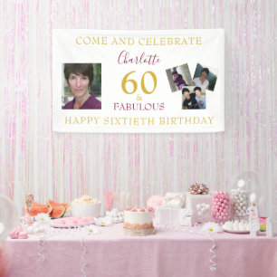 60 und Fantastisch Foto-Collage 60. Geburtstag Banner