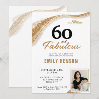 60 und Fantastisch Goldener 60. Geburtstag Einladung