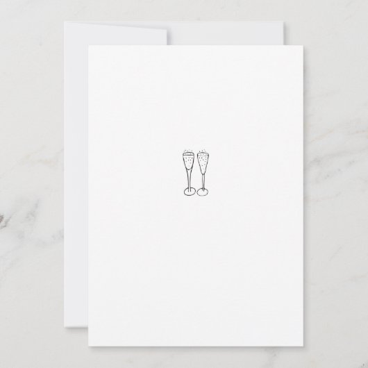 60 und funkelnde Hand, schwarz und weiß gezogen Einladung (Rückseite)