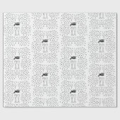 60 und funkelnde Hand, schwarz und weiß gezogen Geschenkpapier (Flach)