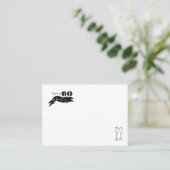 60 und funkelnde Hand, schwarz und weiß gezogen Platzkarte (Stehend Vorderseite)