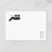 60 und funkelnde Hand, schwarz und weiß gezogen Platzkarte (Vorderseite)