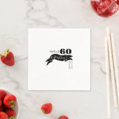 60 und funkelnde Hand, schwarz und weiß gezogen Serviette (Beispiel)