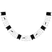 60 und funkelnde Hand, schwarz und weiß gezogen Wimpelkette (Alle)