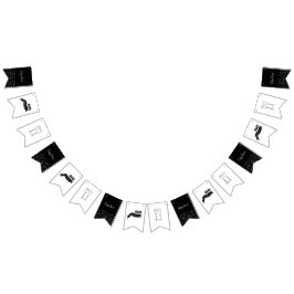 60 und funkelnde Hand, schwarz und weiß gezogen Wimpelkette