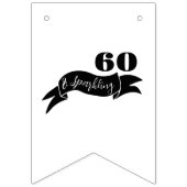 60 und funkelnde Hand, schwarz und weiß gezogen Wimpelkette (Zweite Fahne)