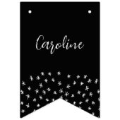 60 und funkelnde Hand, schwarz und weiß gezogen Wimpelkette (Erste Fahne)