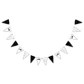 60 und funkelnde Hand, schwarz und weiß gezogen Wimpelkette (Alle)