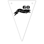 60 und funkelnde Hand, schwarz und weiß gezogen Wimpelkette (Zweite Fahne)