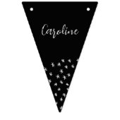 60 und funkelnde Hand, schwarz und weiß gezogen Wimpelkette (Erste Fahne)