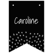 60 und funkelnde Hand, schwarz und weiß gezogen Wimpelkette (Erste Fahne)