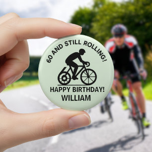 60 und immer noch rollender Radfahrer 60. Geburtst Button