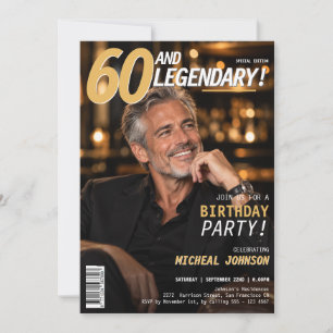 60 und Legendary Men Magazine Cover 60. Geburtstag Einladung