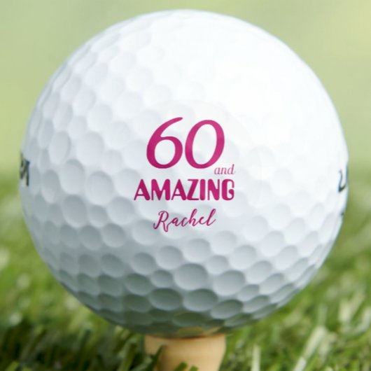 60 und Phantastisch Friend Geschenk - Rosa 60. Geb Golfball