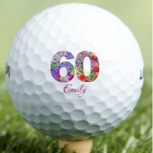 60 und Phantastische Schwester - farbenfrohe Blume Golfball