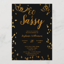 60 und Sassy 60. Geburtstag schwarz | Imitate Gold