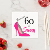 60. und Sassy 60. Geburtstag Serviette (Beispiel)