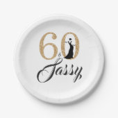 60 und Sassy Birthday Party Pappteller (Vorderseite)