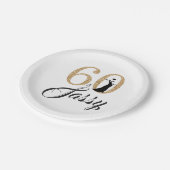 60 und Sassy Birthday Party Pappteller (Schrägansicht)