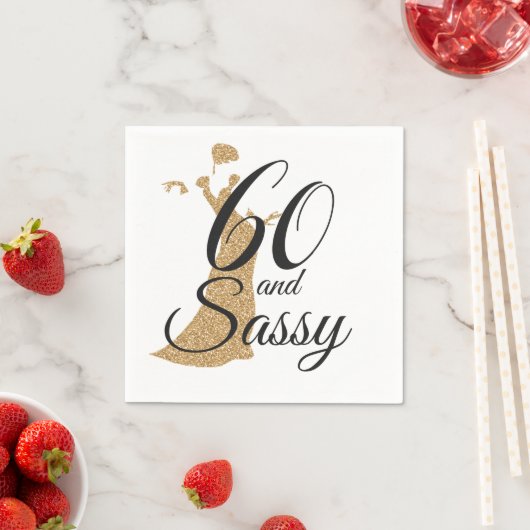 60 und Sassy Birthday Party Serviette (Beispiel)