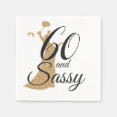 60 und Sassy Birthday Party Serviette (Vorderseite)