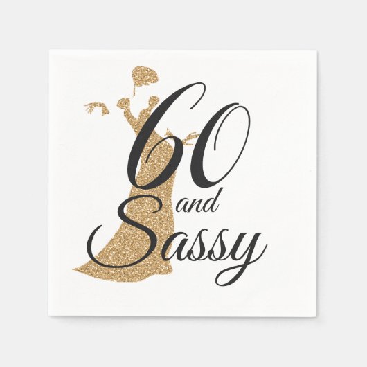60 und Sassy Birthday Party Serviette (Vorderseite)
