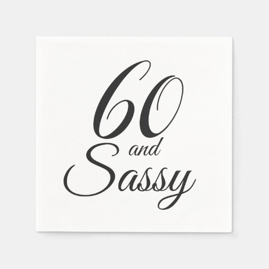 60 und Sassy Birthday Party Serviette (Vorderseite)