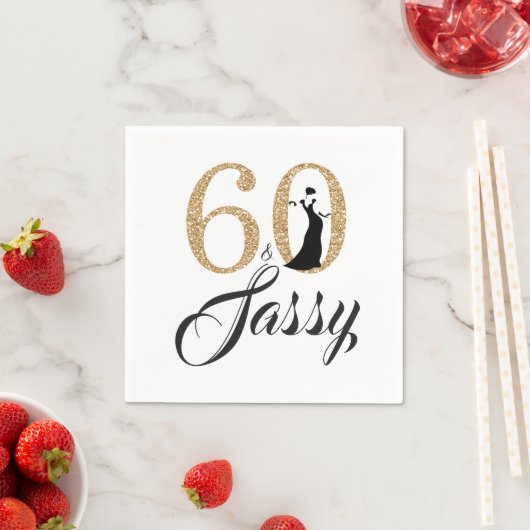 60 und Sassy Birthday Party Serviette (Beispiel)