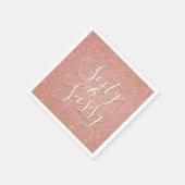 60 und Sassy Birthday Rose Gold Blush Pink Glitzer Serviette (Ecke)