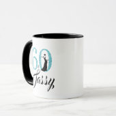 60 und Sassy Blue Glitzer 60. Geburtstag Tasse (Vorderseite Links)