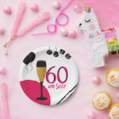60 und Sassy Champagne Flute Pappteller (Party)