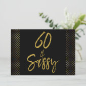 60 und Sassy Gold Foil Geburtstag Einladung (Stehend Vorderseite)