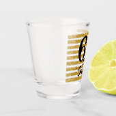 60 und Sassy Gold Imitate Glitzer Stripe Custom Schnapsglas (Links)