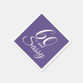 60 und Sassy Lila Birthday Party Serviette (Ecke)