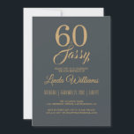 60 und Sassy Off-Black Gold 60. Geburtstagsparty Einladung<br><div class="desc">Mit diesem modernen 60. Geburtstagsdesign in glamourösem Offschwarz und Gold feiern Sie 60 stilvoll. Eine schicke 60. Geburtstagseinladung, die Sie einfach personalisieren und für Ihre elegante 60. Geburtstagsfeier aussenden können. Die Wörter 60 und sassy sind in Imitaten Gold Glitzer und Set mit modernen Skripten. Wenn Sie Hilfe oder passende Produkte...</div>