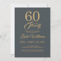 60 und Sassy Off-Black Gold 60. Geburtstagsparty